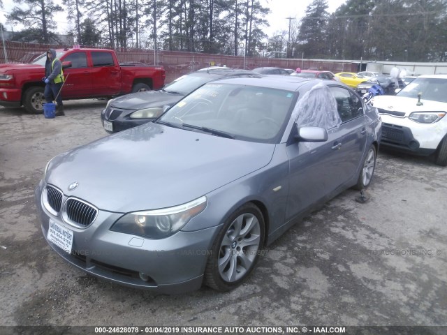 WBANB53527CP06980 - 2007 BMW 550 I GRAY photo 2