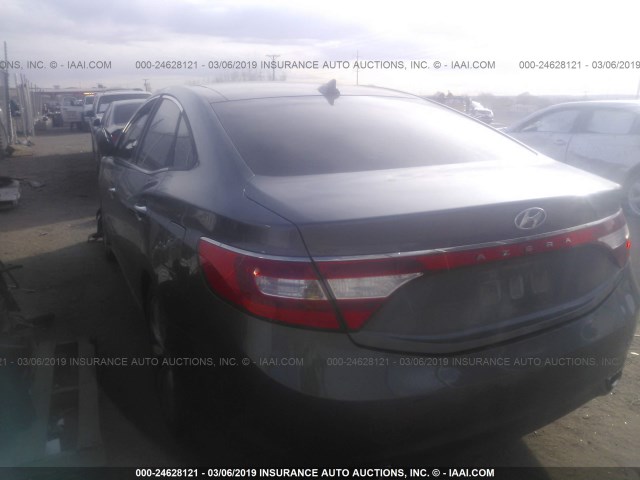 KMHFH4JG4DA279678 - 2013 HYUNDAI AZERA GLS/LIMITED GRAY photo 3