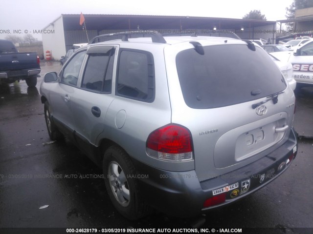 KM8SC13D25U897452 - 2005 HYUNDAI SANTA FE GLS/LX SILVER photo 3