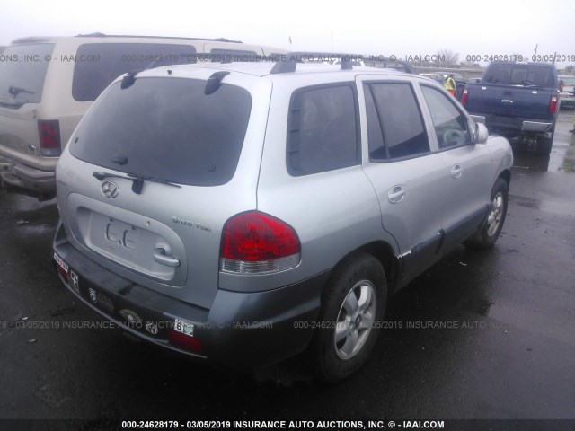 KM8SC13D25U897452 - 2005 HYUNDAI SANTA FE GLS/LX SILVER photo 4