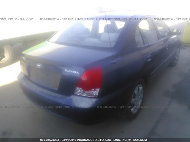 KMHDN46D54U798249 - 2004 HYUNDAI ELANTRA GLS/GT Dark Blue photo 4