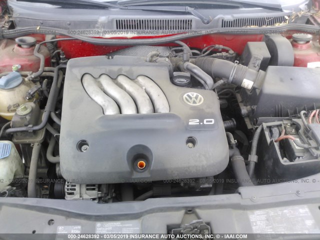 3VWRC29M0XM025968 - 1999 VOLKSWAGEN JETTA GL RED photo 10