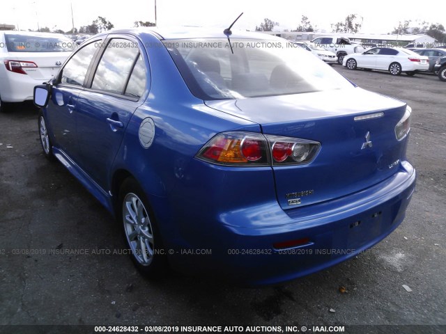 JA32V2FWXCU014341 - 2012 MITSUBISHI LANCER SE BLUE photo 3