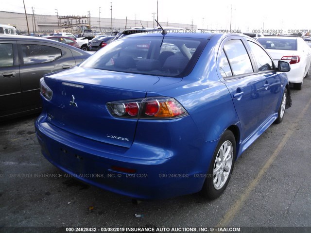 JA32V2FWXCU014341 - 2012 MITSUBISHI LANCER SE BLUE photo 4