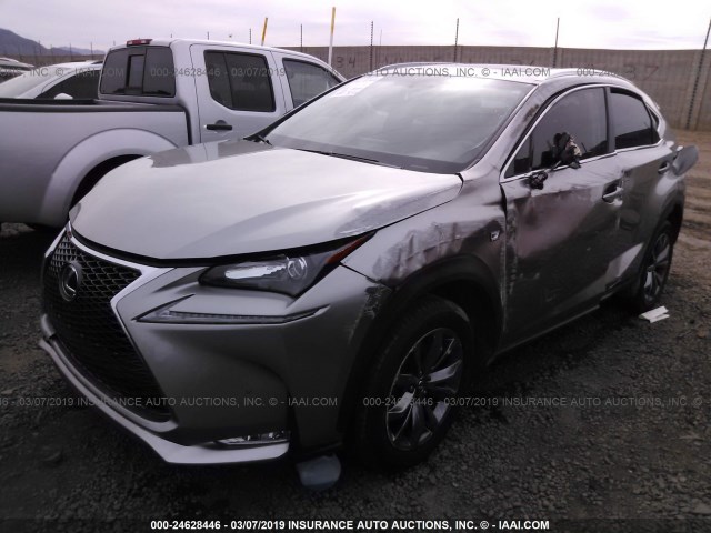 JTJYARBZ4H2081968 - 2017 LEXUS NX 200T/BASE/F SPORT SILVER photo 2