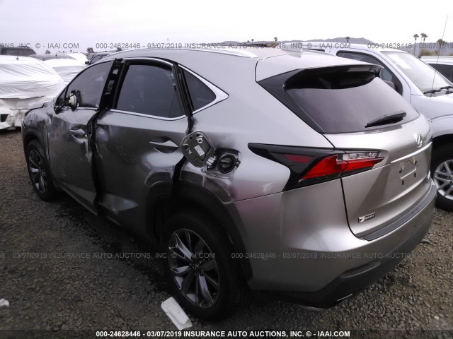 JTJYARBZ4H2081968 - 2017 LEXUS NX 200T/BASE/F SPORT SILVER photo 3