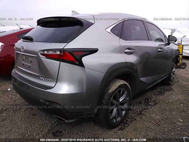 JTJYARBZ4H2081968 - 2017 LEXUS NX 200T/BASE/F SPORT SILVER photo 4