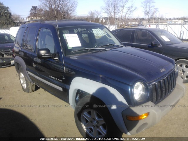 1J4GL48K73W574089 - 2003 JEEP LIBERTY SPORT/FREEDOM BLUE photo 1