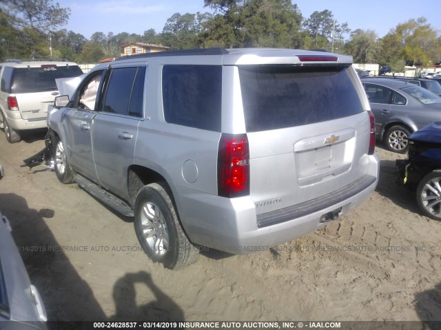 1GNSKBKC2HR115798 - 2017 CHEVROLET TAHOE K1500 LT SILVER photo 3