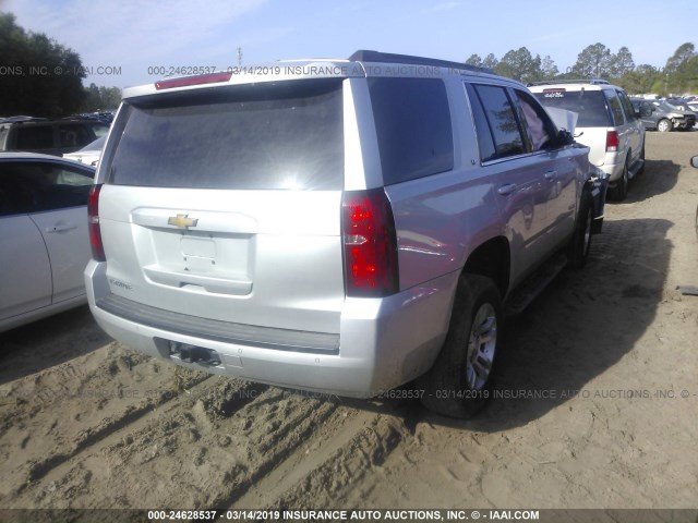 1GNSKBKC2HR115798 - 2017 CHEVROLET TAHOE K1500 LT SILVER photo 4