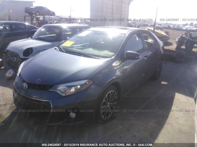 5YFBURHE9EP105263 - 2014 TOYOTA COROLLA L/LE/LE PLS/PRM/S/S PLS GRAY photo 2