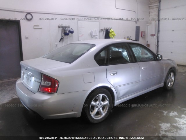 4S3BL616557228161 - 2005 SUBARU LEGACY 2.5I SILVER photo 4