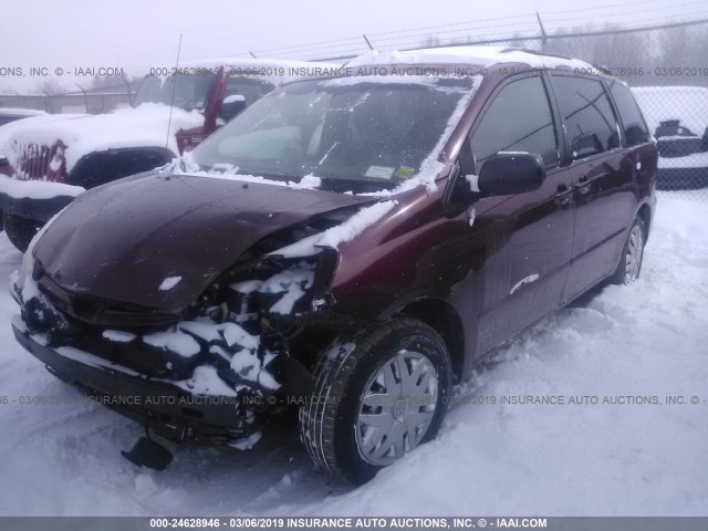 5TDZK23CX8S192264 - 2008 TOYOTA SIENNA CE/LE RED photo 2