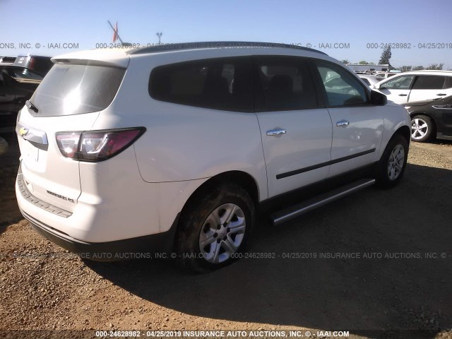 1GNKRFKD0DJ196241 - 2013 CHEVROLET TRAVERSE LS WHITE photo 4