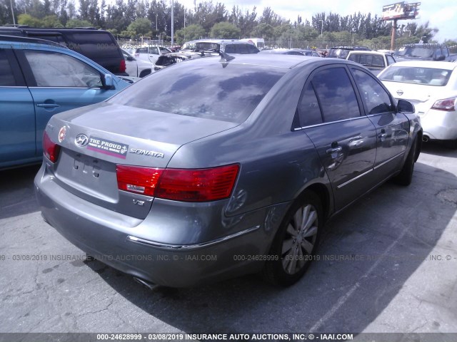 5NPEU46F99H467544 - 2009 HYUNDAI SONATA SE/LIMITED GRAY photo 4