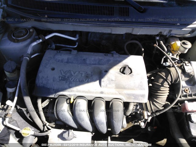 5Y2SL62814Z439960 - 2004 PONTIAC VIBE SILVER photo 10