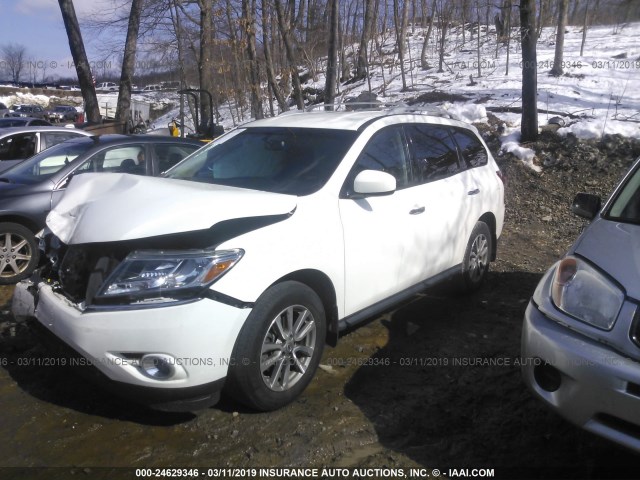 5N1AR2MMXFC709217 - 2015 NISSAN PATHFINDER S/SV/SL/PLATINUM WHITE photo 2