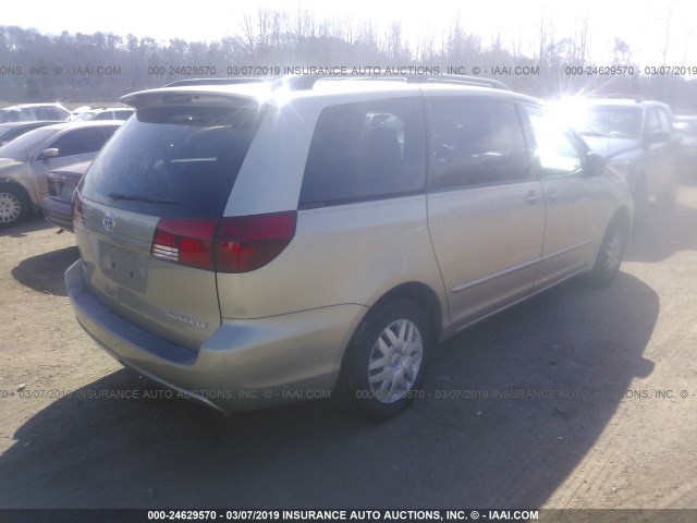 5TDZA23C75S310513 - 2005 TOYOTA SIENNA CE/LE BEIGE photo 4