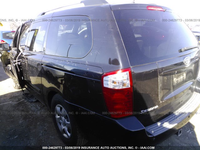 KNDMG4C37A6349570 - 2010 KIA SEDONA LX BLACK photo 3