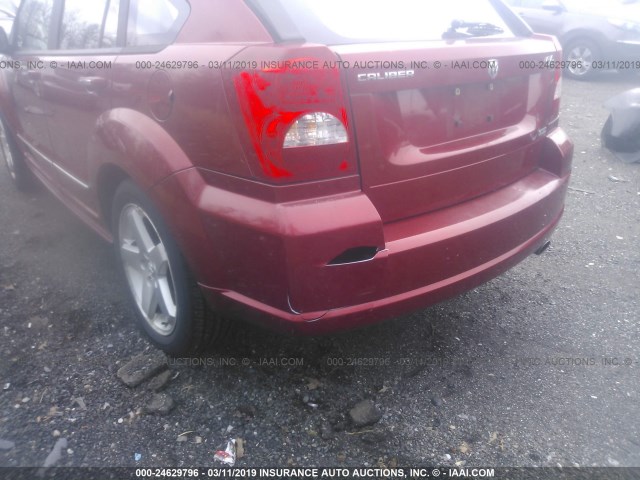 1B3HE78K97D226612 - 2007 DODGE CALIBER R/T RED photo 6