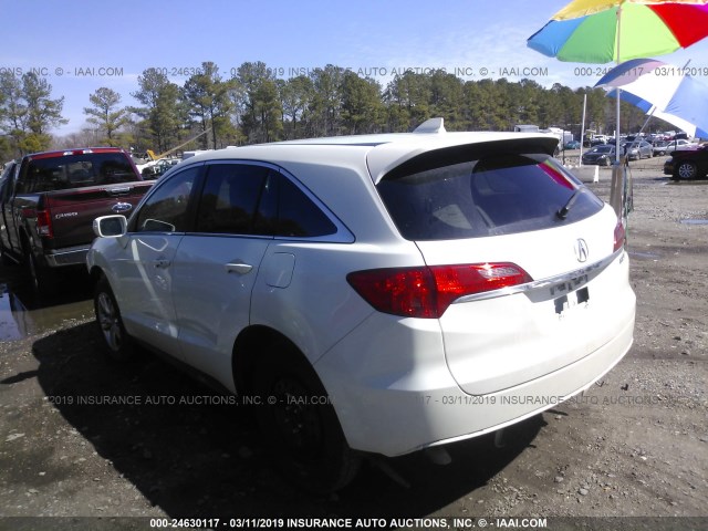 5J8TB3H3XFL009076 - 2015 ACURA RDX WHITE photo 3