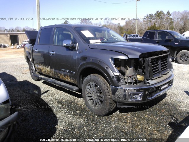 1N6AA1E54JN507769 - 2018 NISSAN TITAN SV/SL/PRO-4X/PLAT RES GRAY photo 1