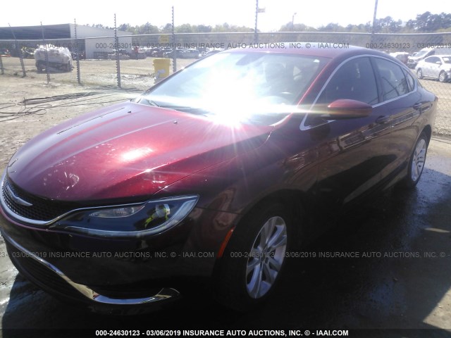 1C3CCCAB0GN167255 - 2016 CHRYSLER 200 LIMITED RED photo 2