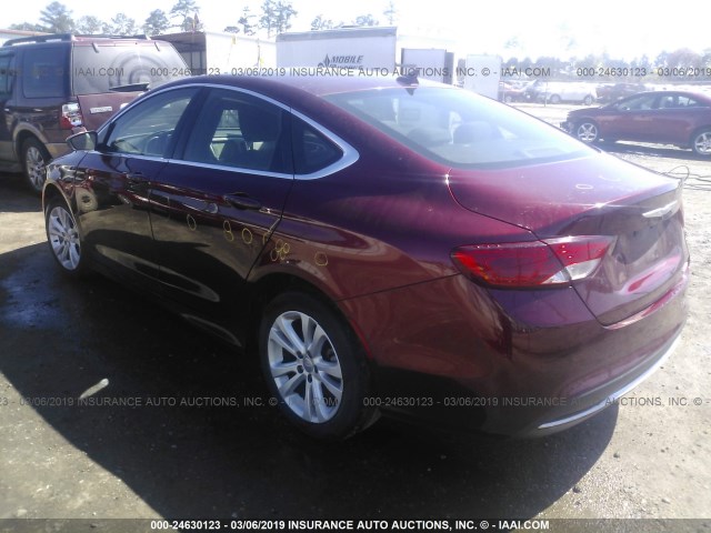 1C3CCCAB0GN167255 - 2016 CHRYSLER 200 LIMITED RED photo 3