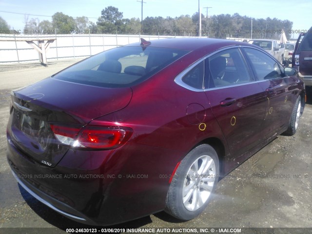 1C3CCCAB0GN167255 - 2016 CHRYSLER 200 LIMITED RED photo 4