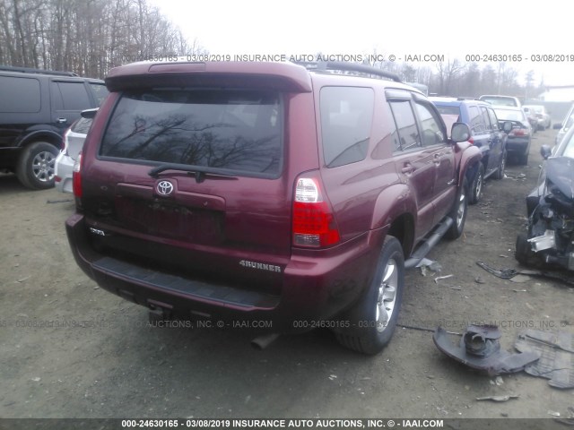 JTEBU14R98K018570 - 2008 TOYOTA 4RUNNER SR5/SPORT MAROON photo 4