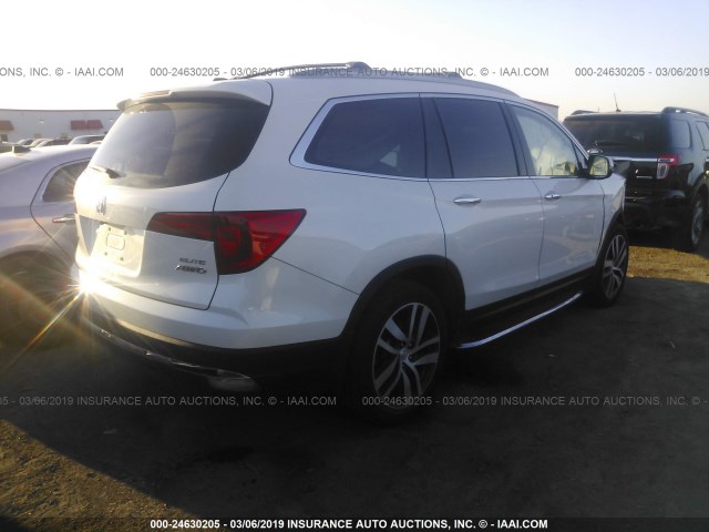 5FNYF6H07HB060332 - 2017 HONDA PILOT ELITE WHITE photo 4