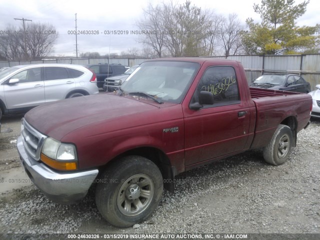 1FTYR10CXYPB35465 - 2000 FORD RANGER RED photo 2