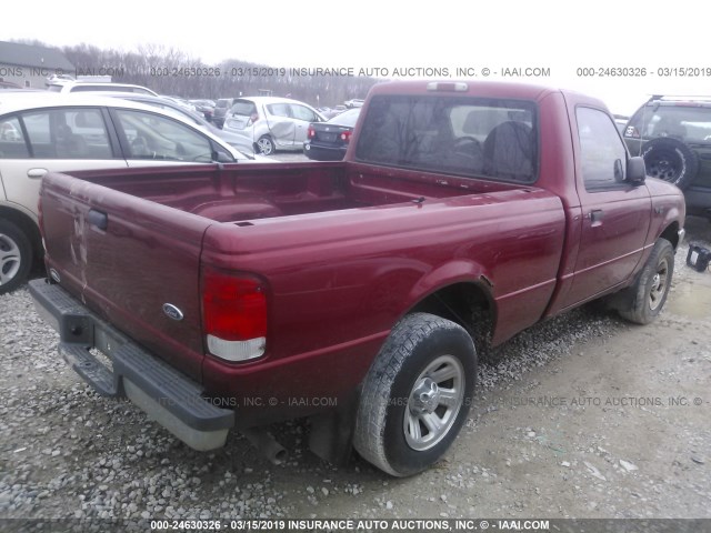 1FTYR10CXYPB35465 - 2000 FORD RANGER RED photo 4