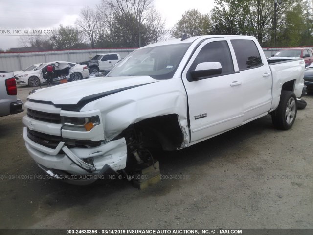 3GCUKRECXJG191104 - 2018 CHEVROLET SILVERADO K1500 LT WHITE photo 2