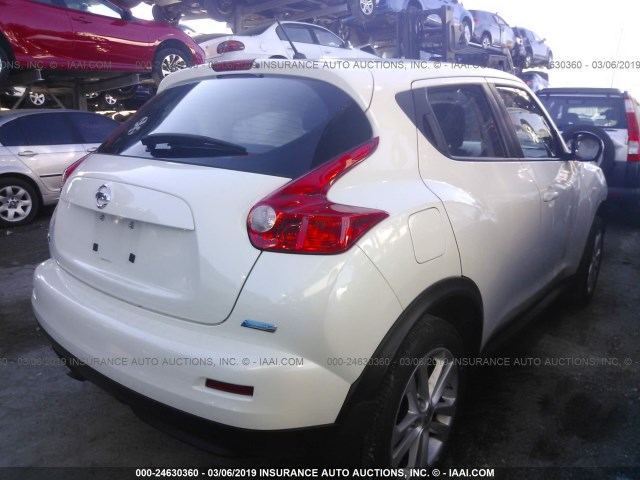 JN8AF5MR7DT218695 - 2013 NISSAN JUKE S/SV/SL WHITE photo 4