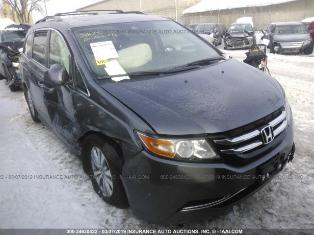 5FNRL5H63EB034835 - 2014 HONDA ODYSSEY EXL GRAY photo 1