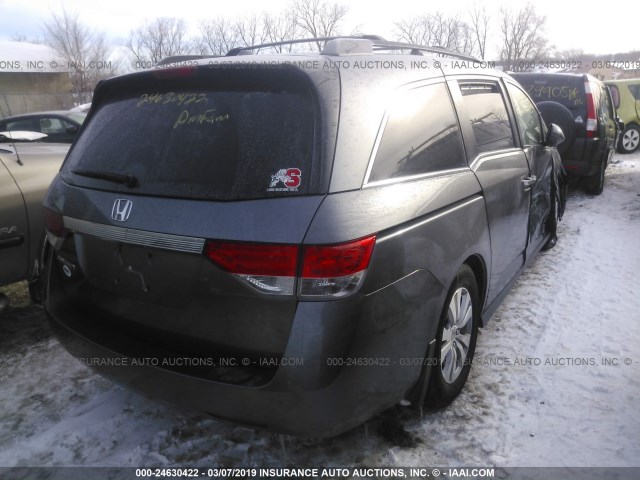 5FNRL5H63EB034835 - 2014 HONDA ODYSSEY EXL GRAY photo 4