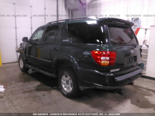 5TDBT48A81S017387 - 2001 TOYOTA SEQUOIA LIMITED GREEN photo 3