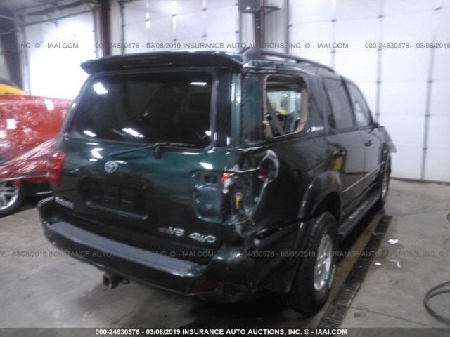 5TDBT48A81S017387 - 2001 TOYOTA SEQUOIA LIMITED GREEN photo 4