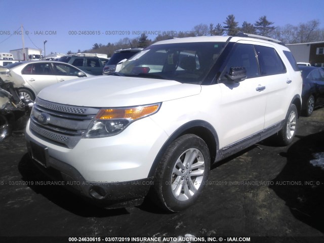 1FM5K8D87DGB59427 - 2013 FORD EXPLORER XLT WHITE photo 2