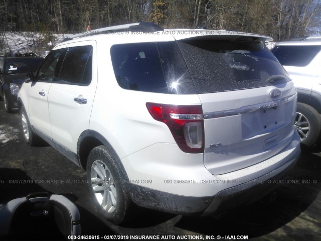 1FM5K8D87DGB59427 - 2013 FORD EXPLORER XLT WHITE photo 3