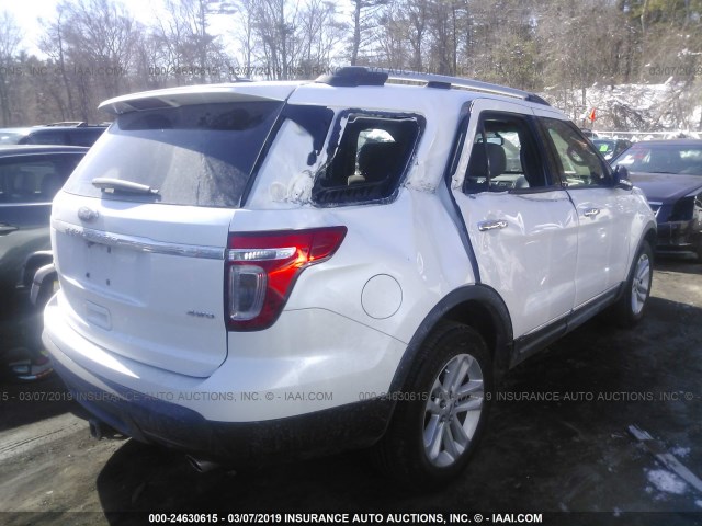 1FM5K8D87DGB59427 - 2013 FORD EXPLORER XLT WHITE photo 4