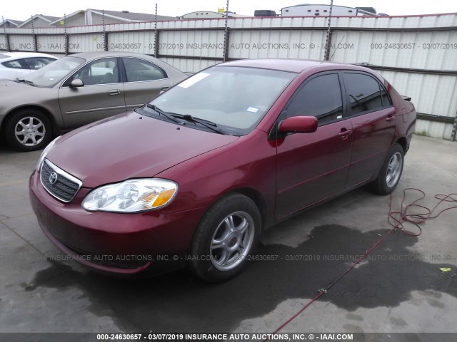 1NXBR32E05Z433659 - 2005 TOYOTA COROLLA CE/LE/S RED photo 2