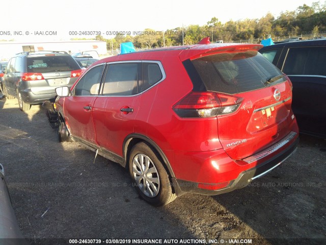 JN8AT2MTXHW133907 - 2017 NISSAN ROGUE S/SL/SV RED photo 3