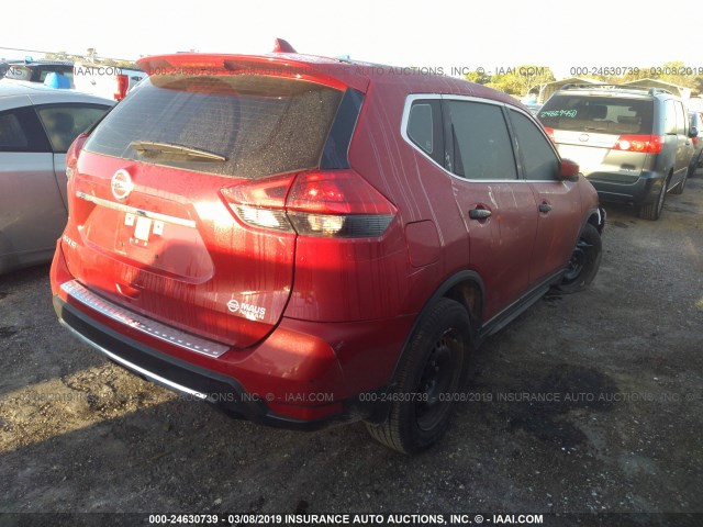 JN8AT2MTXHW133907 - 2017 NISSAN ROGUE S/SL/SV RED photo 4