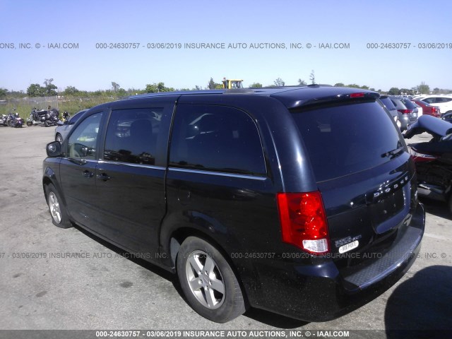 2D4RN5DG8BR689147 - 2011 DODGE GRAND CARAVAN CREW Dark Blue photo 3