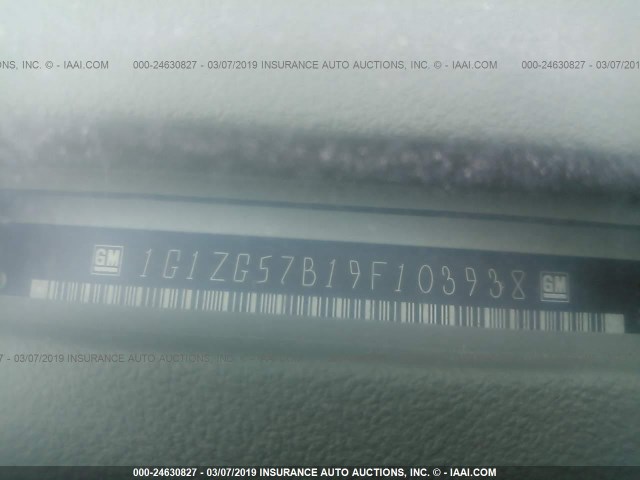 1G1ZG57B19F103938 - 2009 CHEVROLET MALIBU LS WHITE photo 9