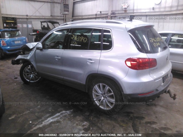 WVGBV3AX2EW608822 - 2014 VOLKSWAGEN TIGUAN S/SE/SEL/R-LINE SILVER photo 3