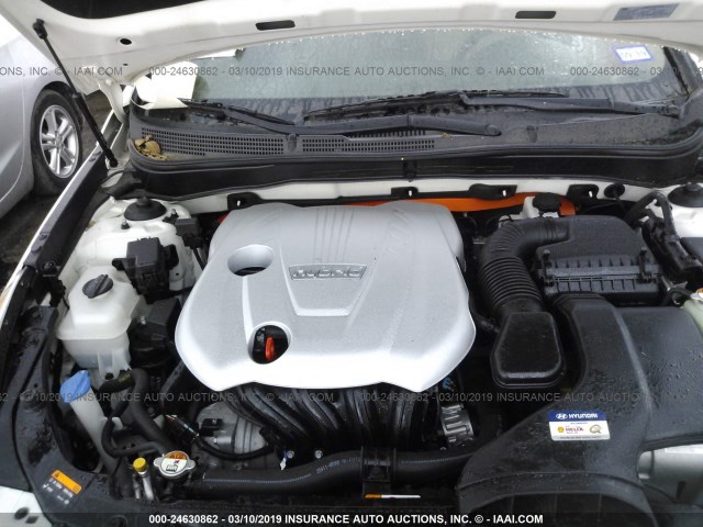 KMHEC4A45DA101469 - 2013 HYUNDAI SONATA HYBRID WHITE photo 10