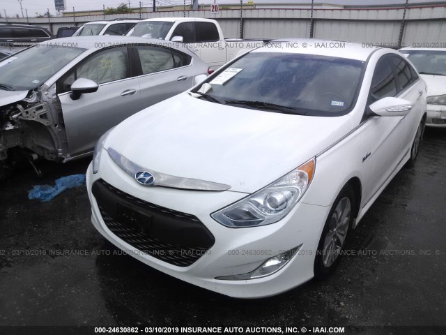 KMHEC4A45DA101469 - 2013 HYUNDAI SONATA HYBRID WHITE photo 2